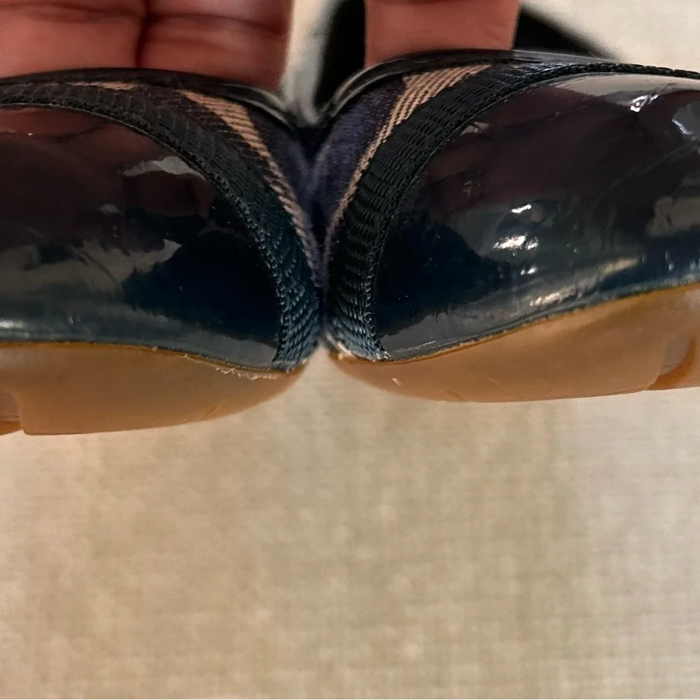 Coach Women's Canvas Leather Signature Slip-On Ballet Flats Blue Size 8 - Picture 6 of 8